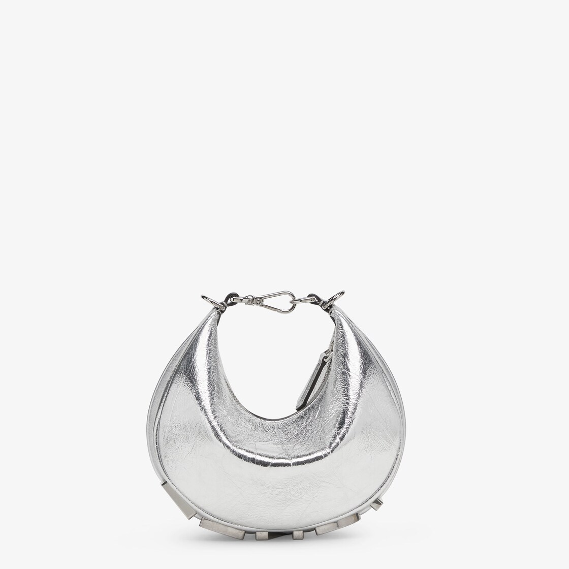 Fendigraphy Mini - Craquelé silver leather mini bag | Fendi