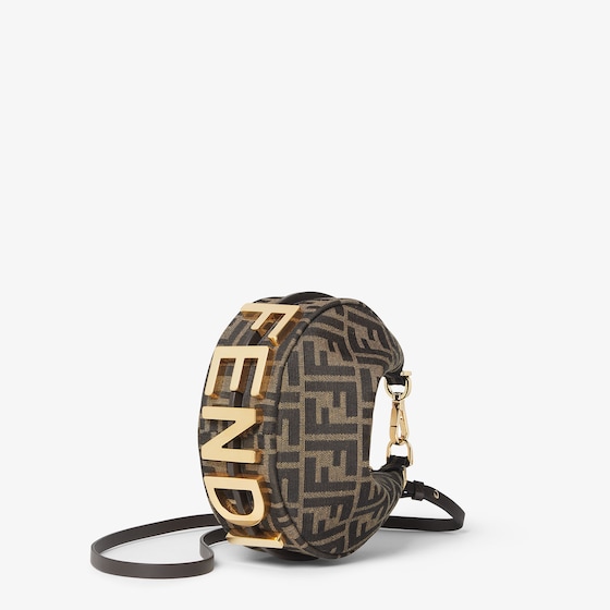 Fendi Mini hobo bag made of brown FF jacquard motif fabric | Thumbnail 2