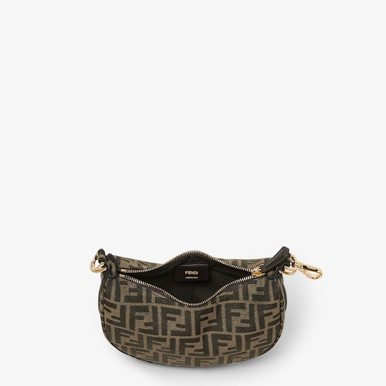 Fendi Mini hobo bag made of brown FF jacquard motif fabric | Thumbnail 3