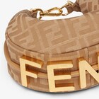 Fendi Camel Shearling/Shiny Nappa Nano Baguette Crossbody