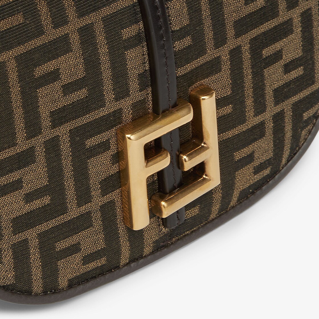 Fendi C'mon Mini Leather Shoulder Bag in Brown