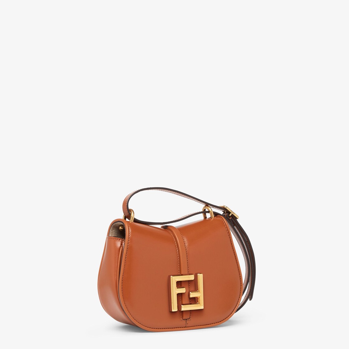 Shop Fendi Croissant Leather Shoulder Bag