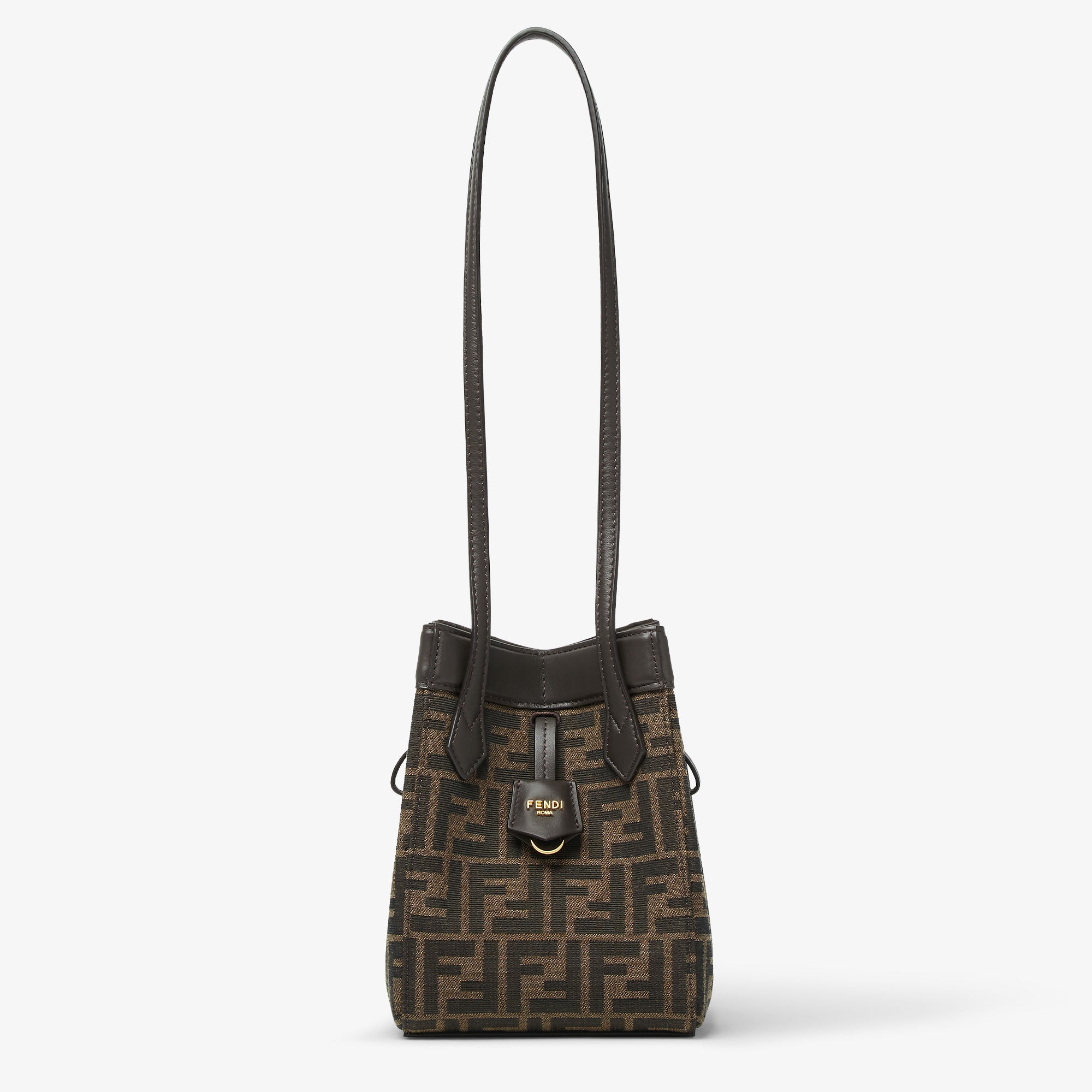 Fendi Origami Mini - Brown FF jacquard fabric mini bag that can be  transformed | Fendi