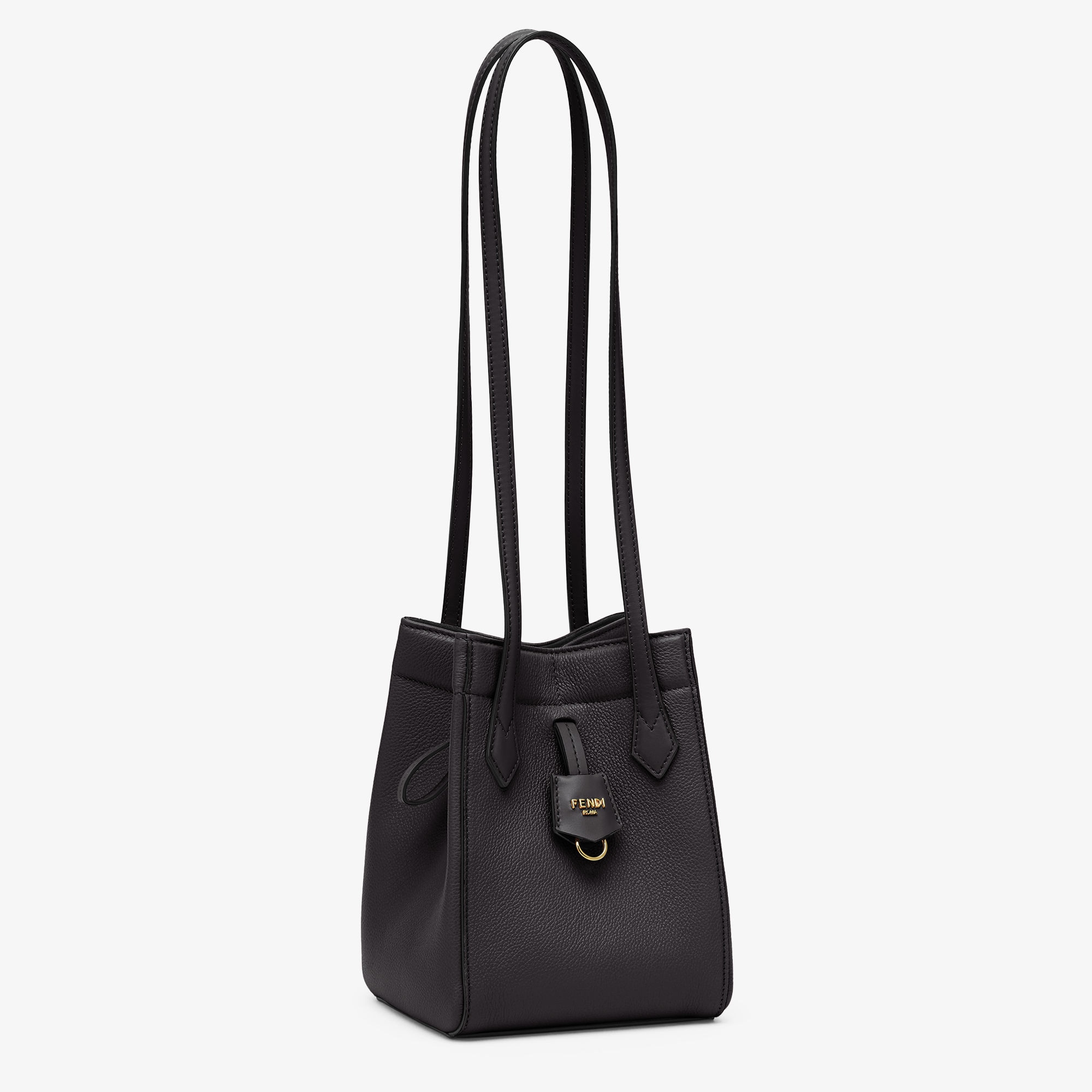 Fendi Origami Mini - Black leather mini bag that can be transformed | Fendi