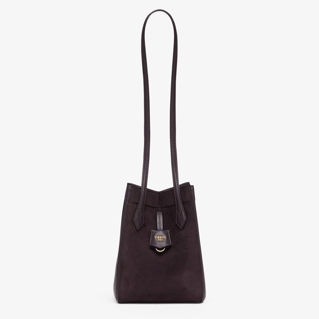 Fendi Origami Mini Transformable dark purple suede and leather mini bag Fendi