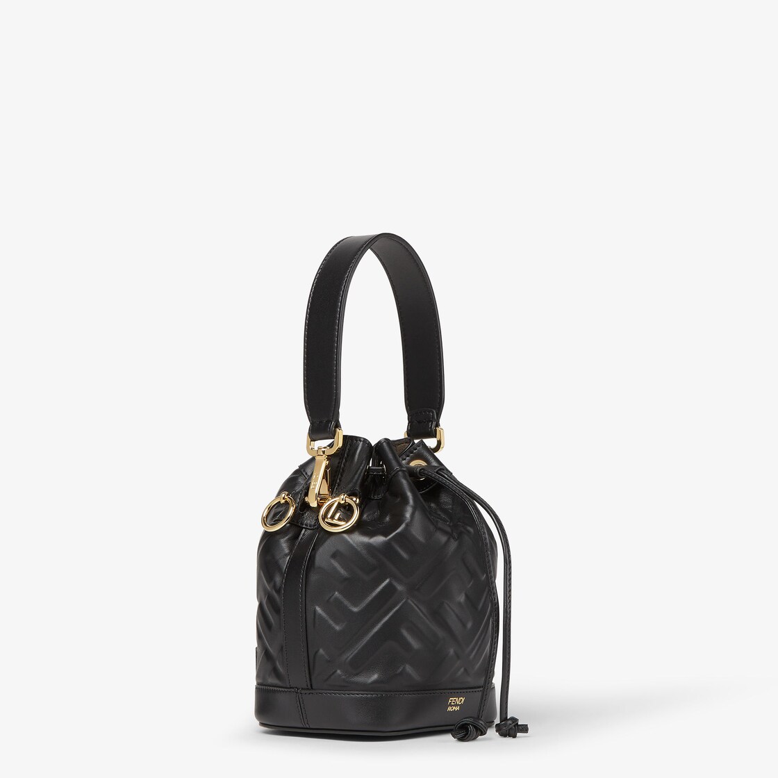 Mon Tresor - Black leather mini-bag with FF motif | Fendi