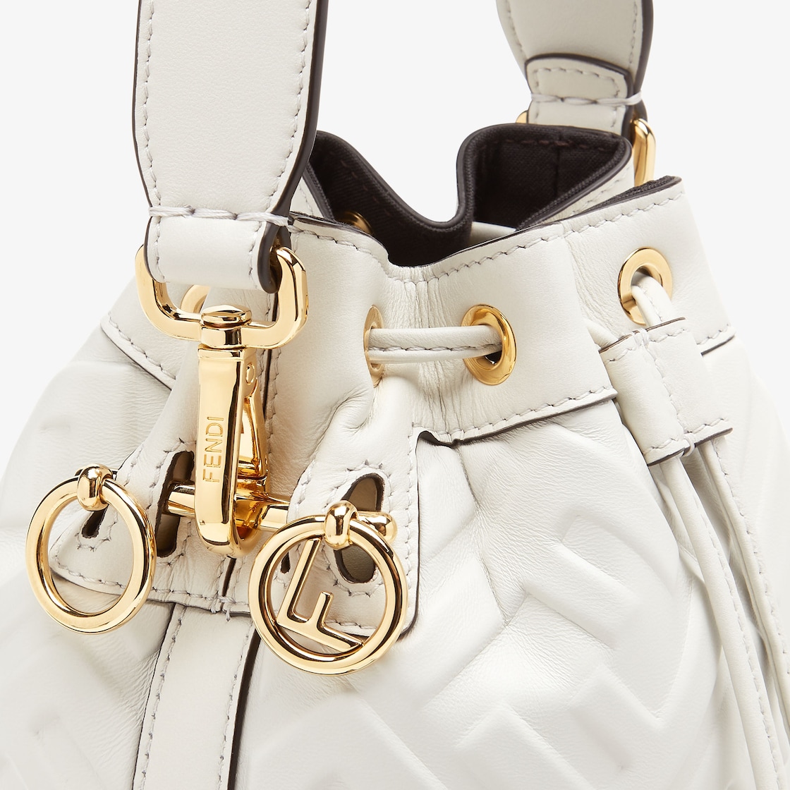 Fendi white bucket discount bag