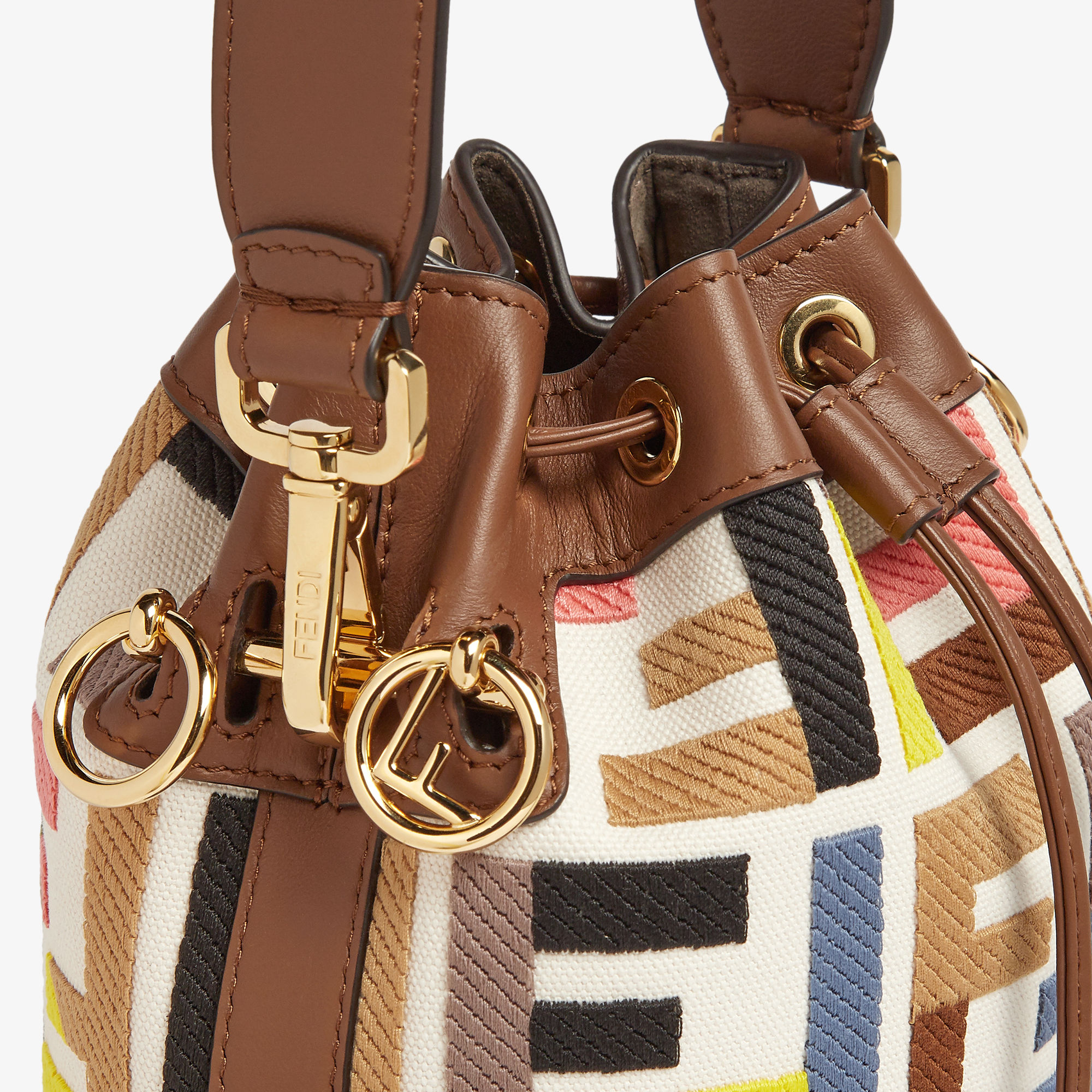fendi mon tresor mini bucket bag brown