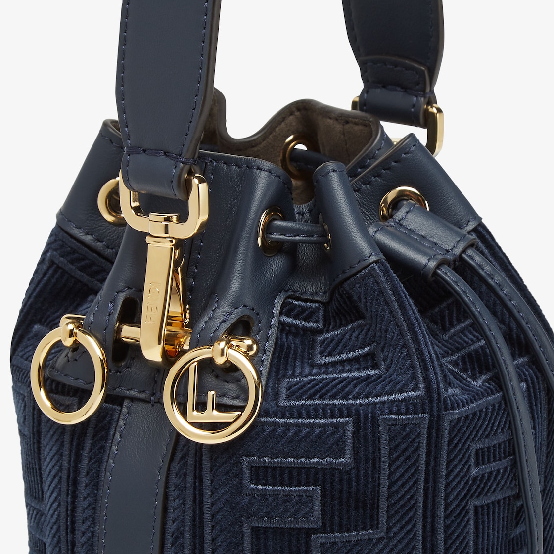 Mon Tresor Dark blue corduroy mini bag Fendi