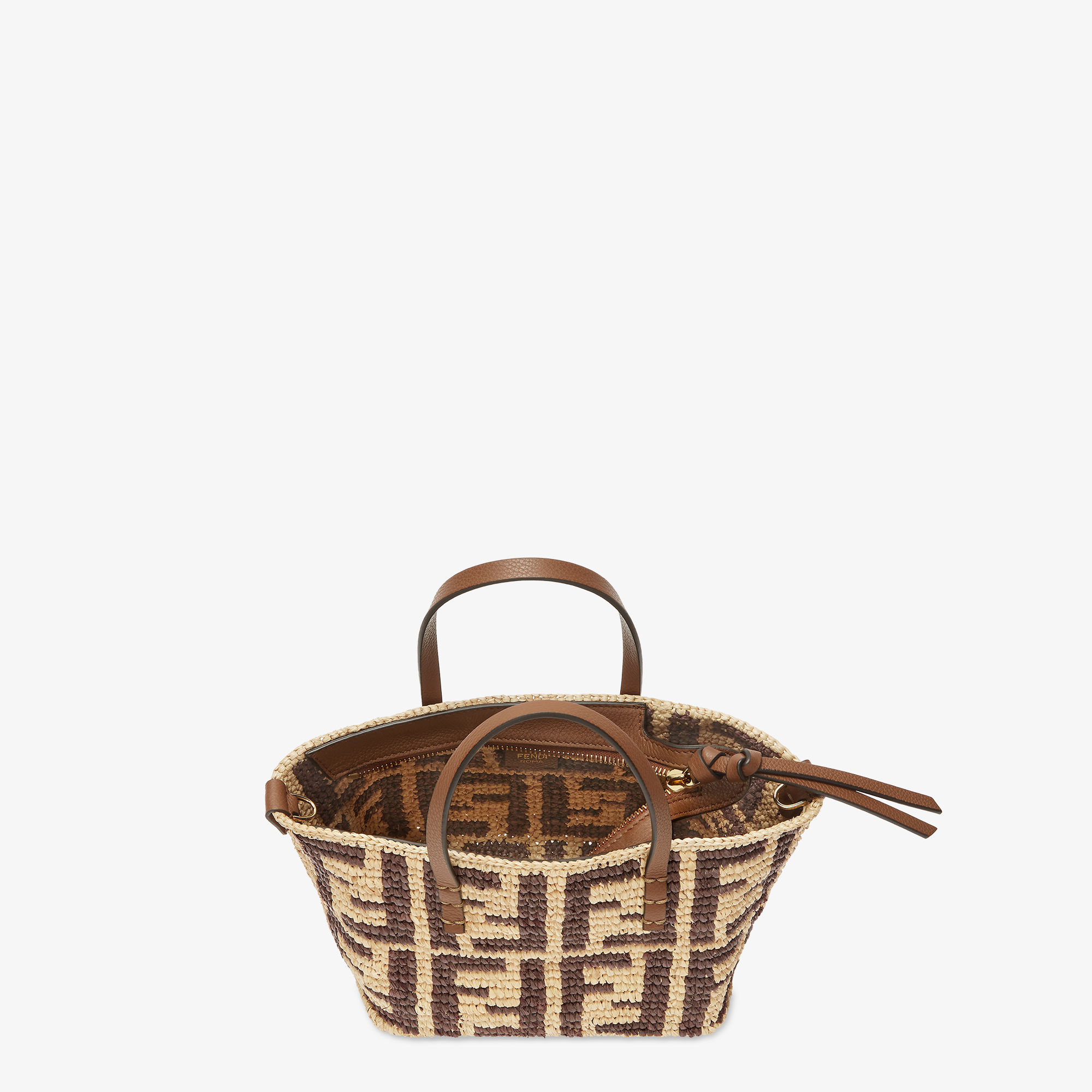 Mini Roll Raffia Brown | Fendi Mini Roll Raffia Brown | Fendi
