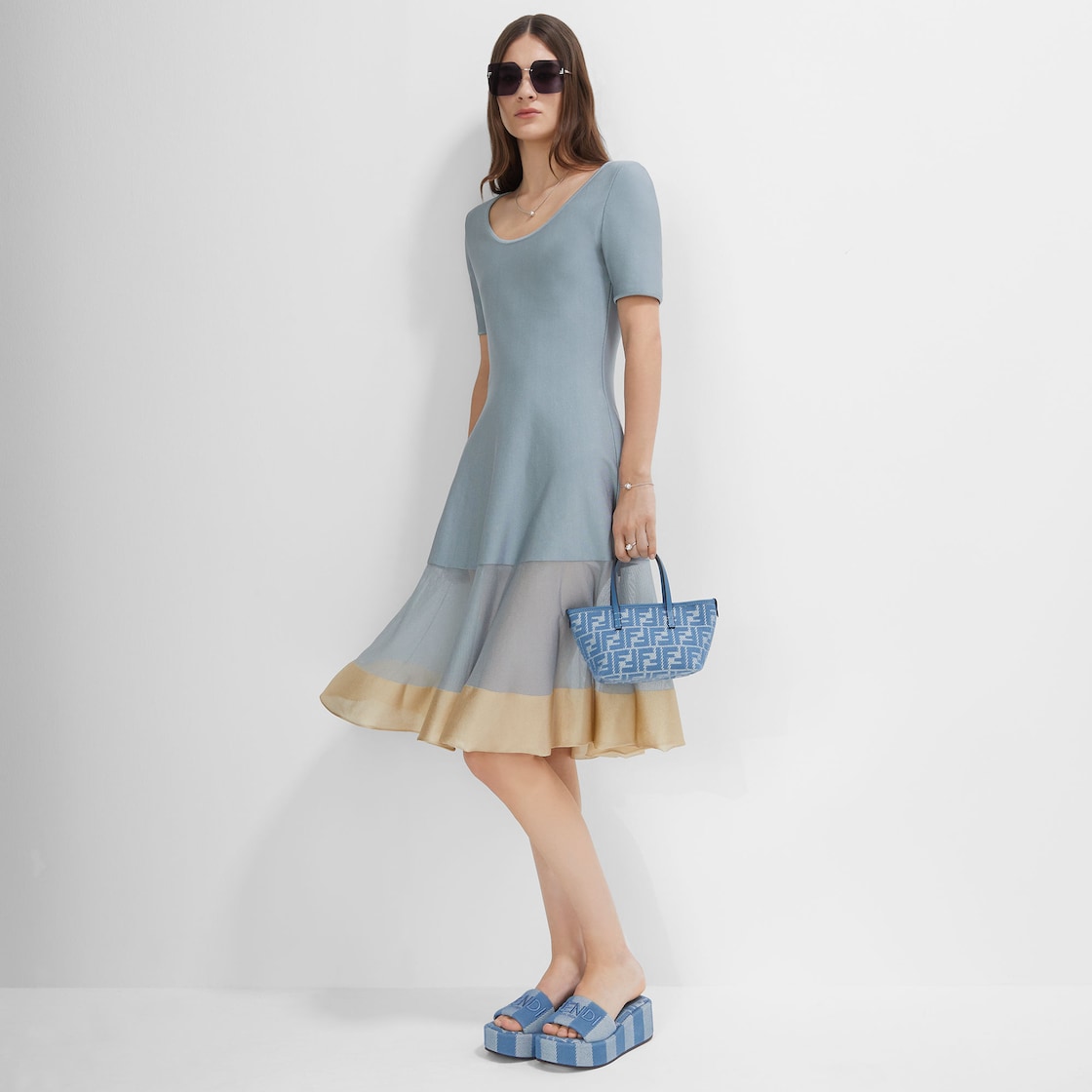 Roll Mini Fabric Blue | Fendi Roll Mini Fabric Blue | Fendi