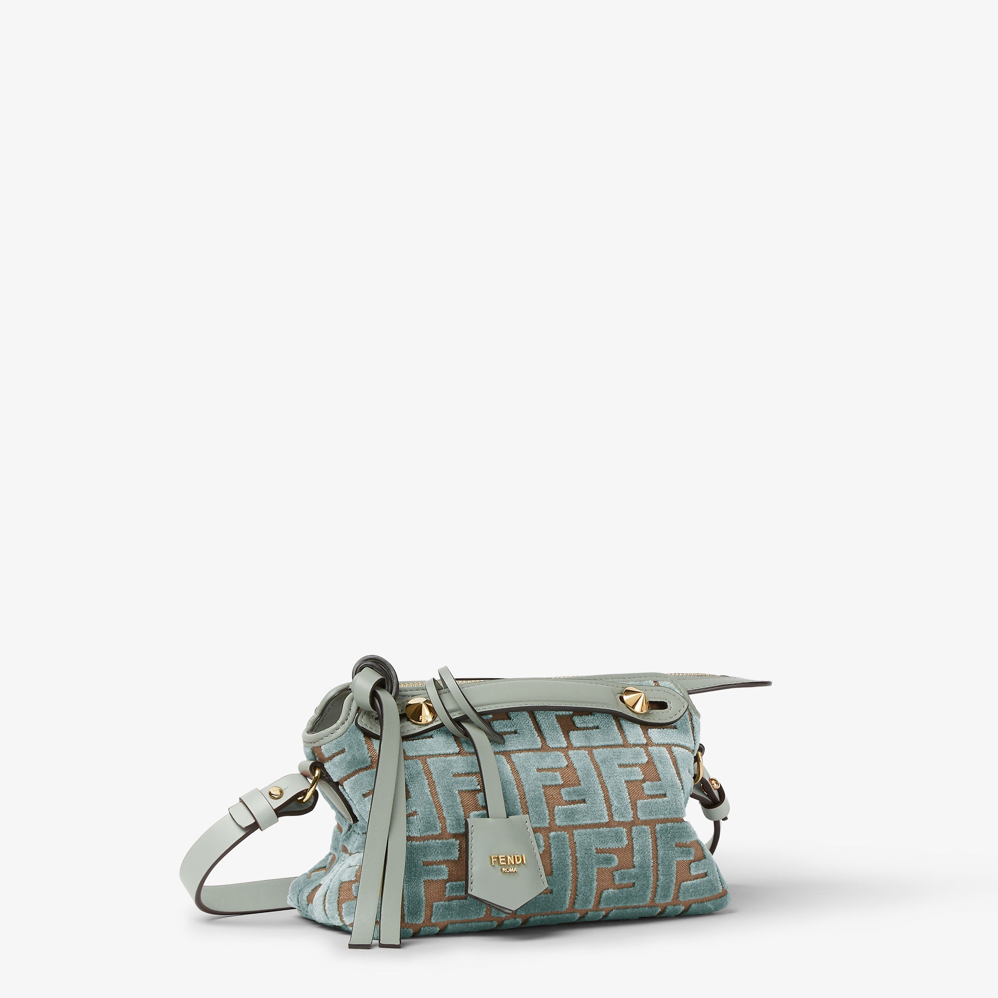 FENDI ストライプ ハンドバッグ オリーブグリーン mini bag Baguette Flat Pouch Mini Fabric Green | Fendi