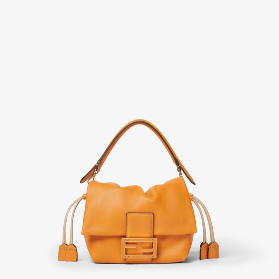 Fendi Dark Orange Nappa Leather Mini-bag In Orange