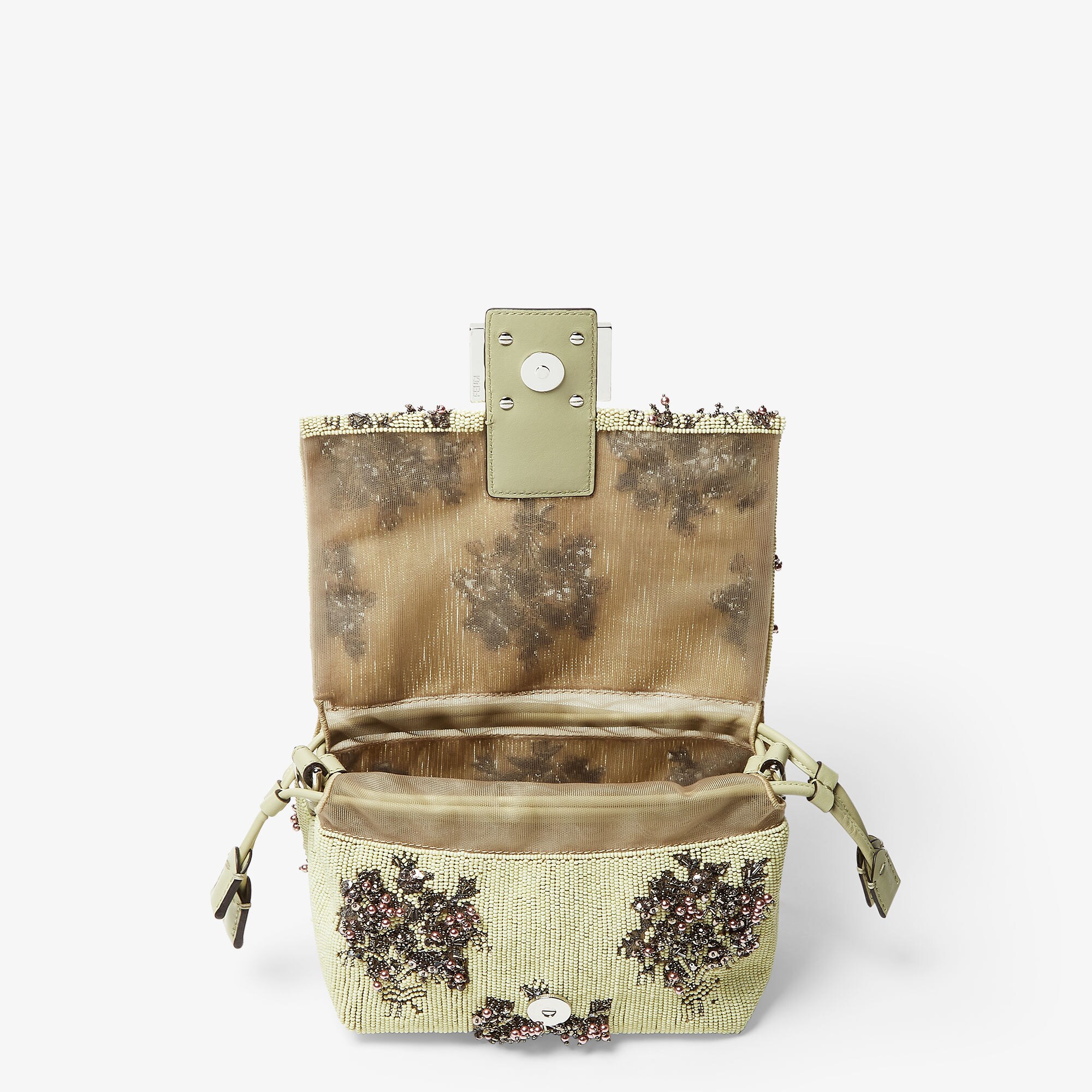 Mamma Baguette Small Sequins or crystals Green | Fendi