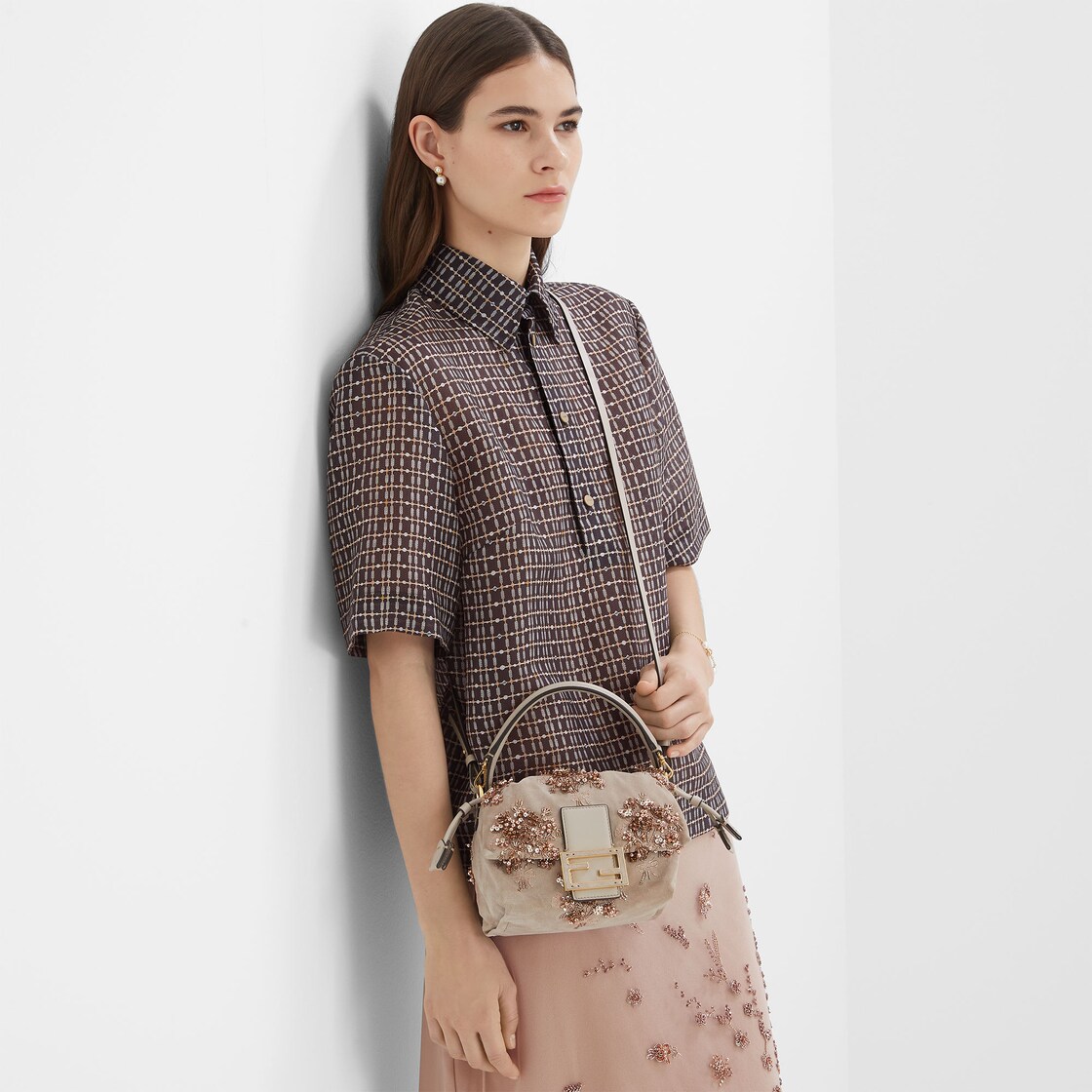 FENDI　手袋 FENDI/芬迪】Peekaboo迷你手袋黑色Selleria手袋8BN244AKL3F06HW