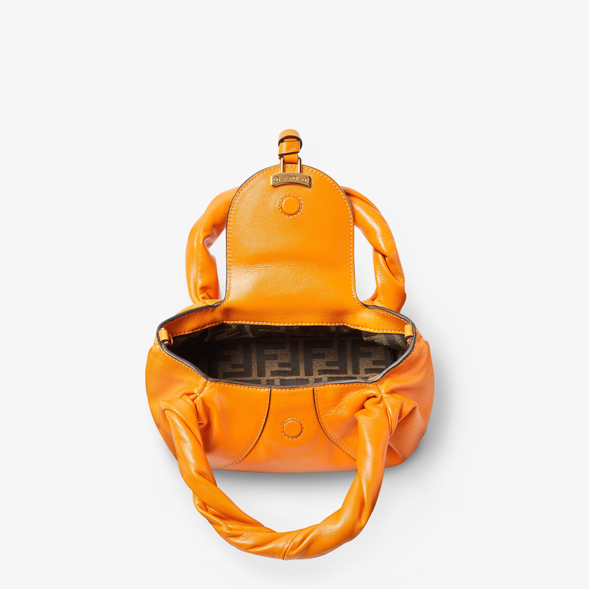 フェンディ FENDI パンチング ミニ カバン ショルダーバッグ エナメル オレンジ FENDI - フェンディ FENDI パンチング ミニ カバン ショルダーバッグ