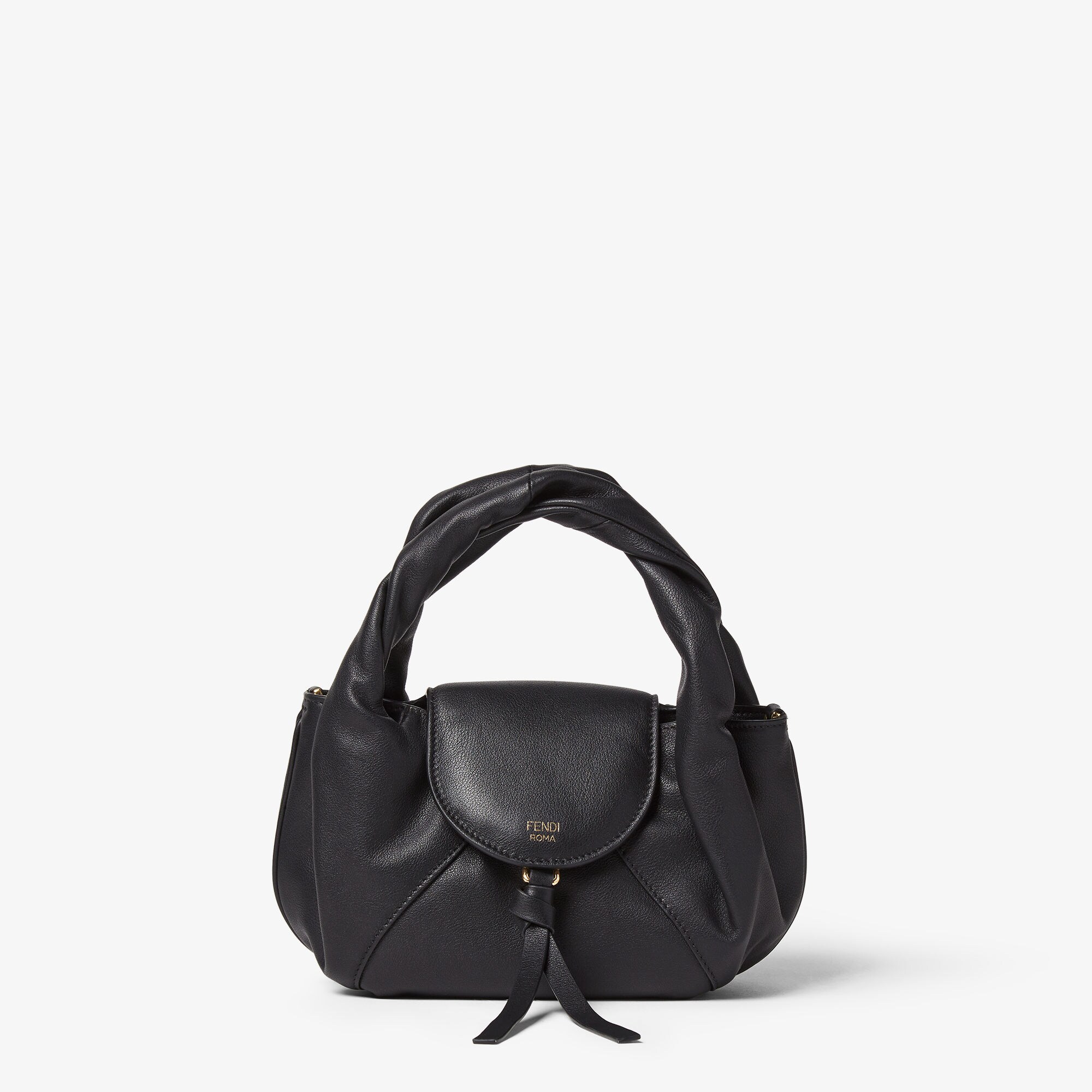 FENDI ブラックレザー ハンドバッグ フェンディ サンシャイン ミディアム レザー ブラック | Fendi