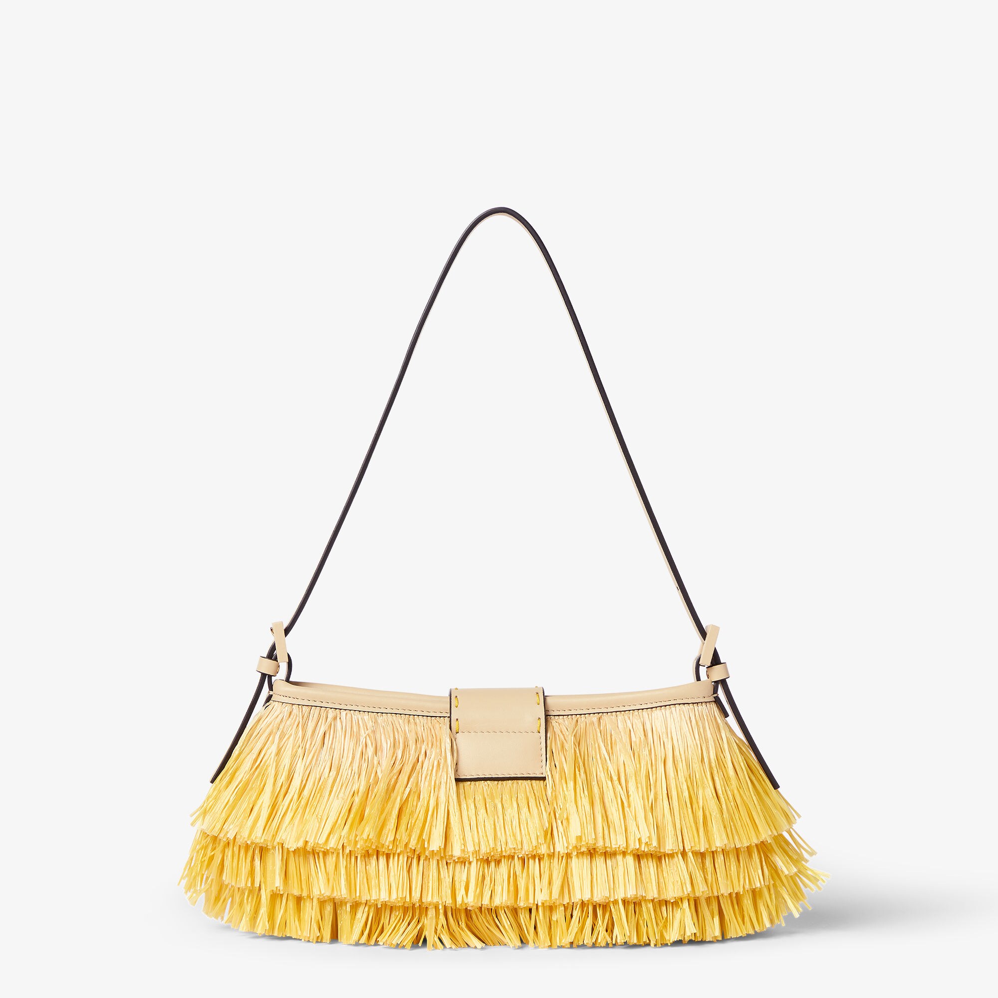 Fendi ゴールド パーティーバッグ Fendi Gold Woven Leather Medium Shopper Roll Tote Bag - 8BH126