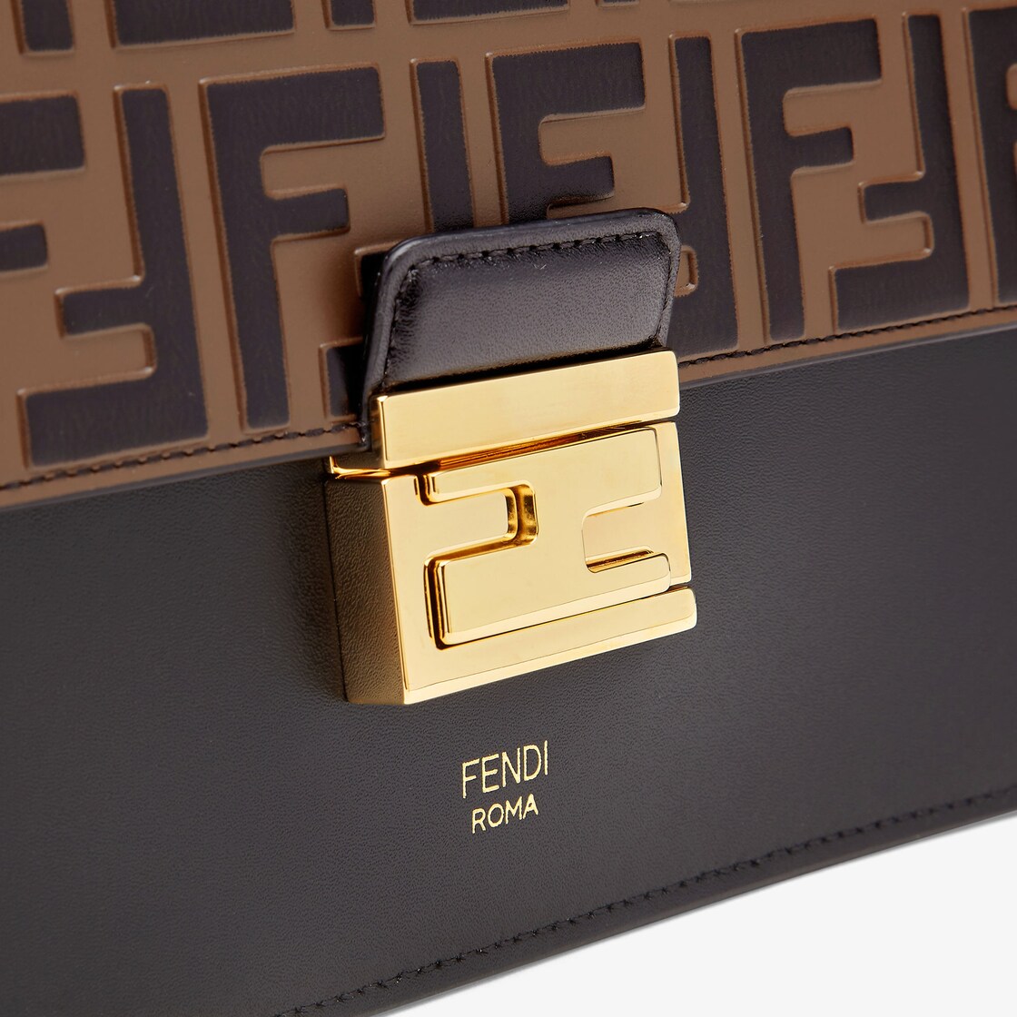 Fendi Black Kan I shoulder bag with Fendi Black Logo detail