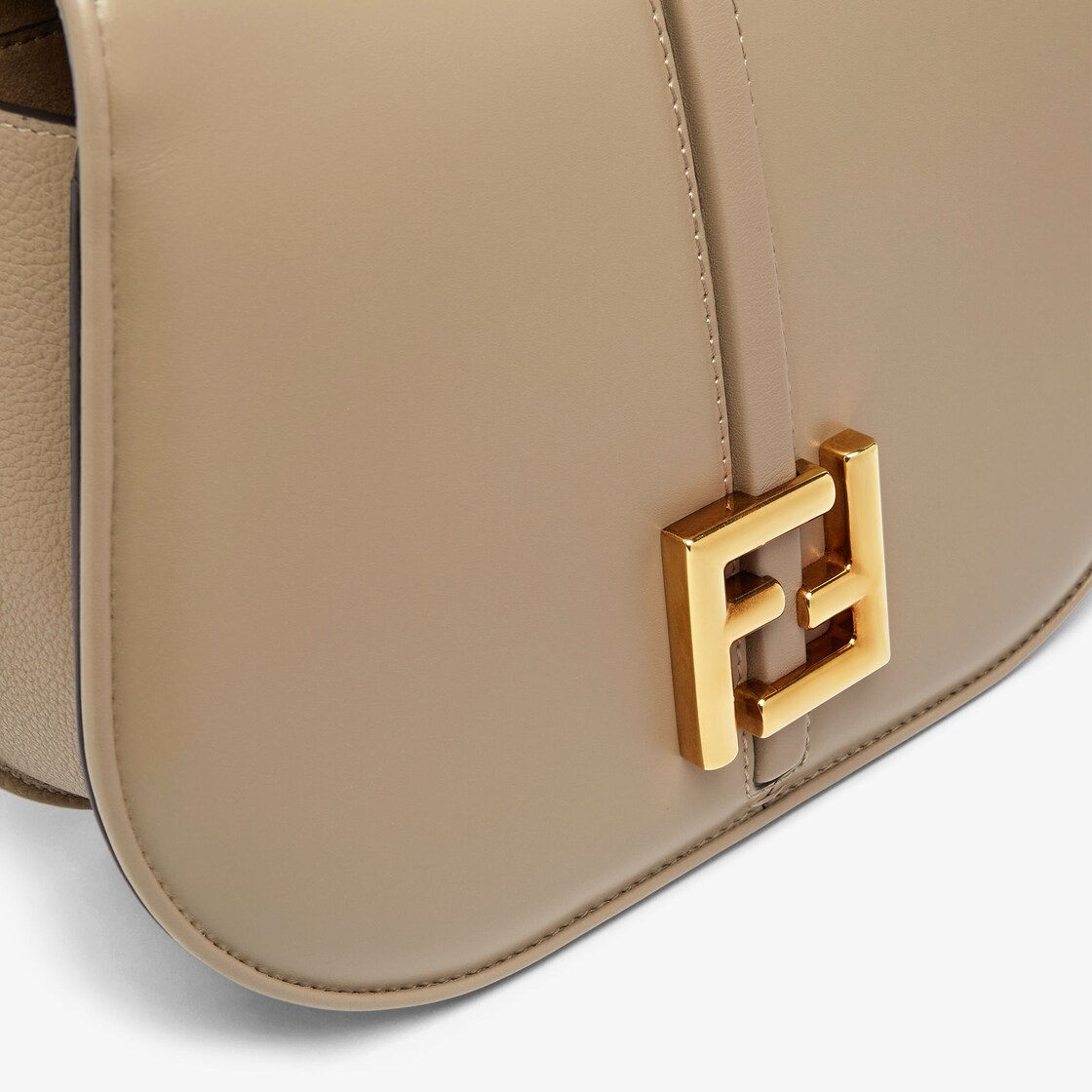 Fendi C'mon Mini Leather Shoulder Bag in Brown