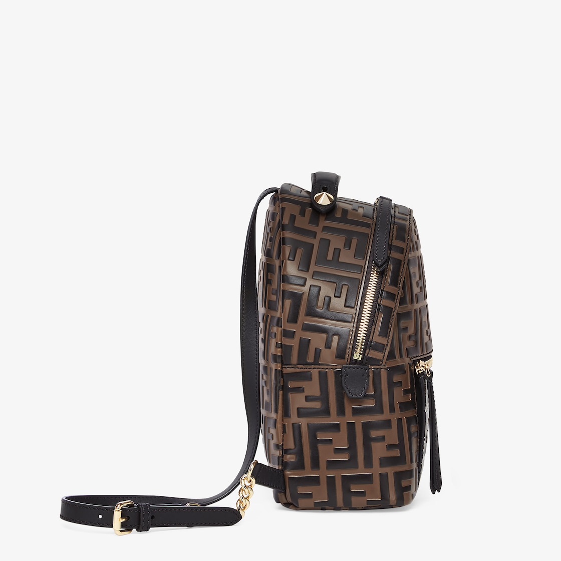 Mini Backpack - Brown leather FF backpack | Fendi