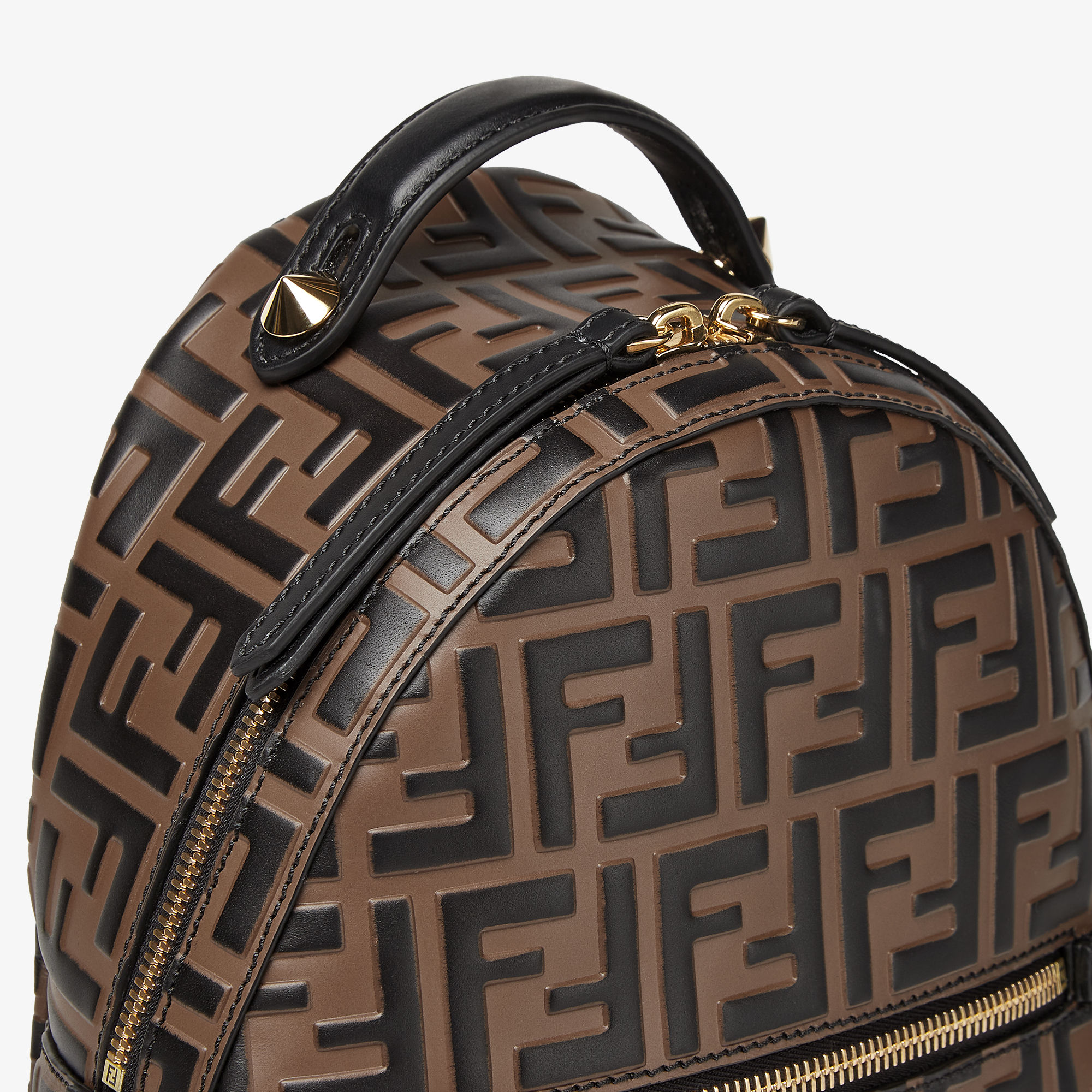 Mini Backpack - Brown leather FF backpack | Fendi