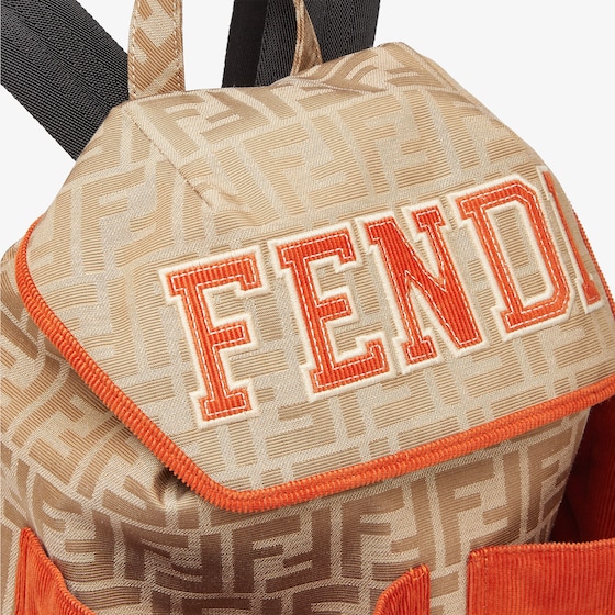Fendi Junior backpack in beige jacquard fabric with all-over | Thumbnail 3