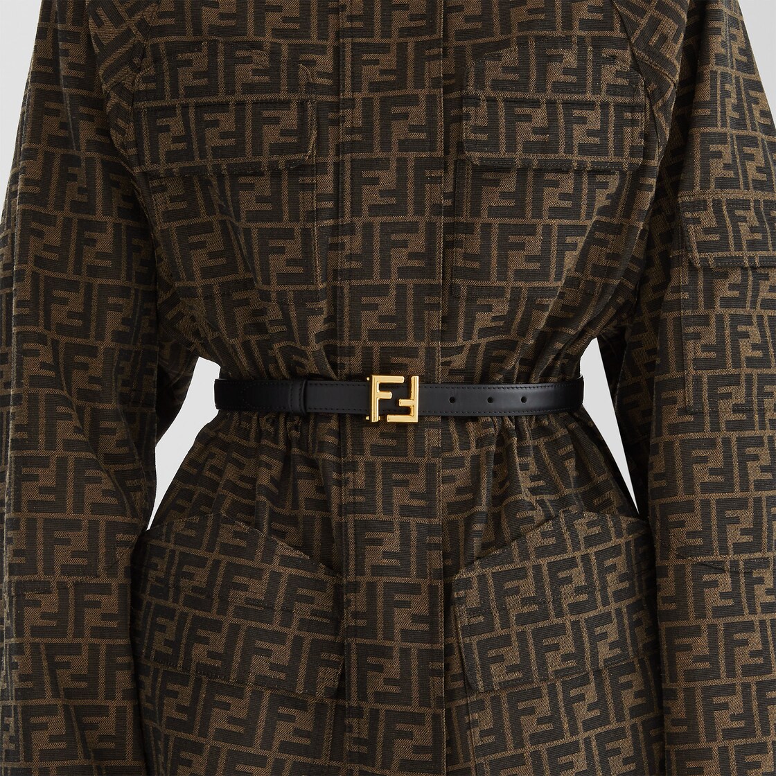 FF Belt - Black leather belt | Fendi