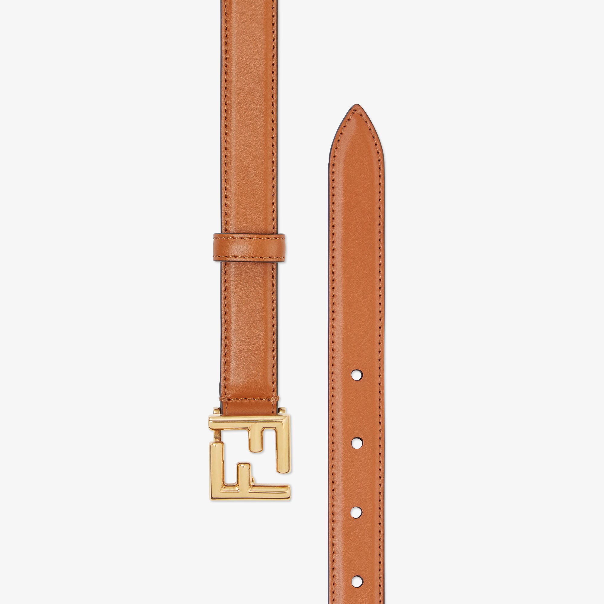 Fendi brown leather belt hotsell