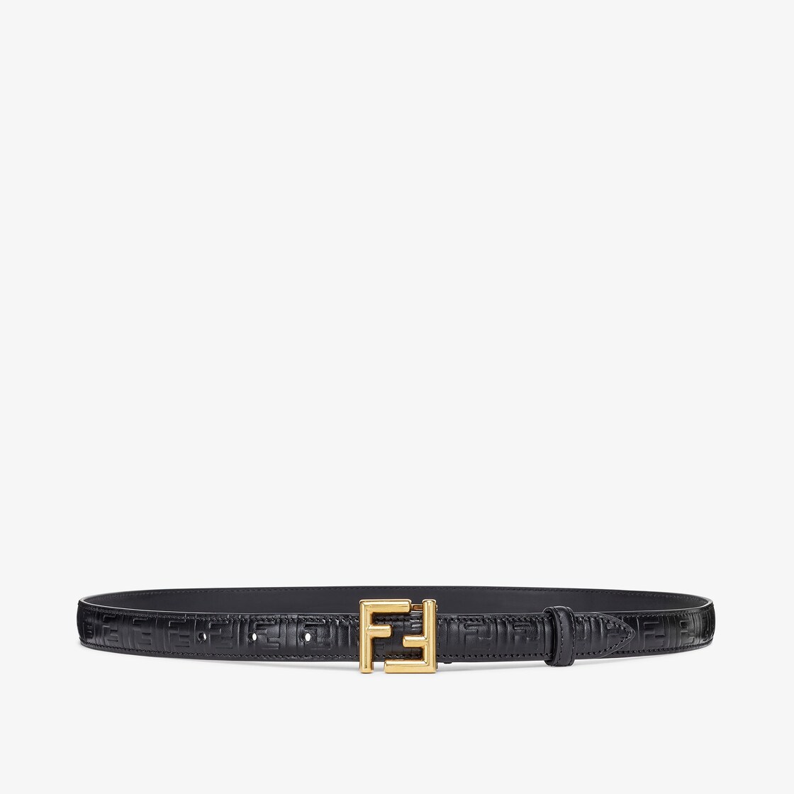 FF Belt - Black leather belt | Fendi