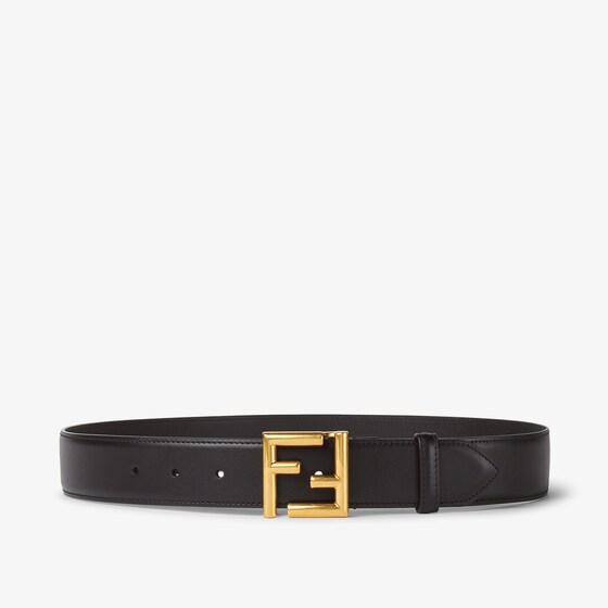 Fendi Ff Leather Belt In Black
