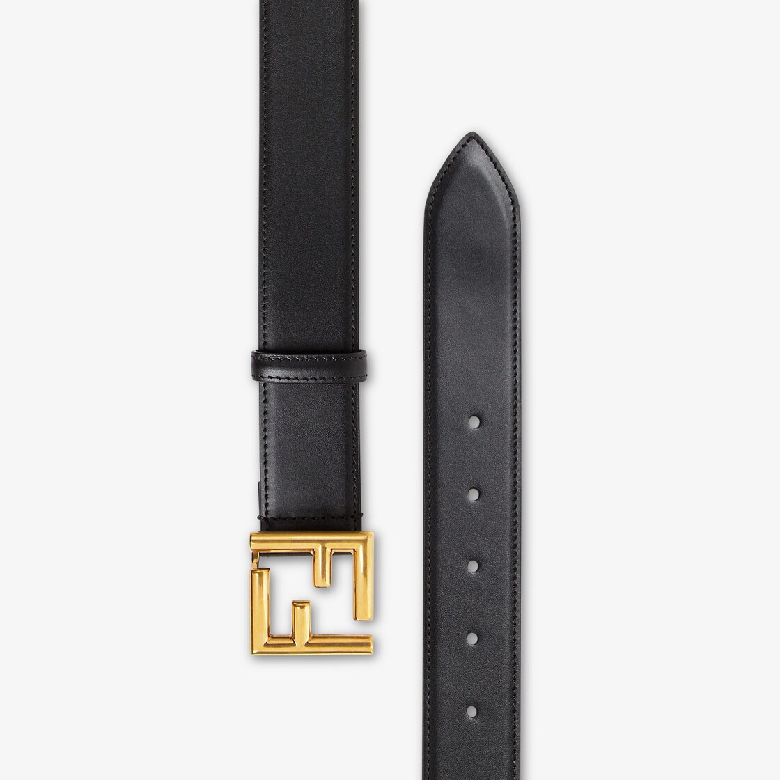 Ceinture FF Ceinture en cuir noir Fendi