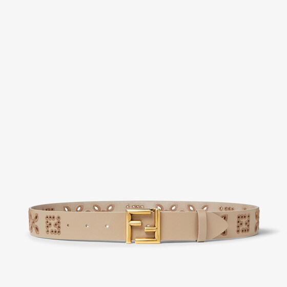 Fendi Ff Belt In Neutral