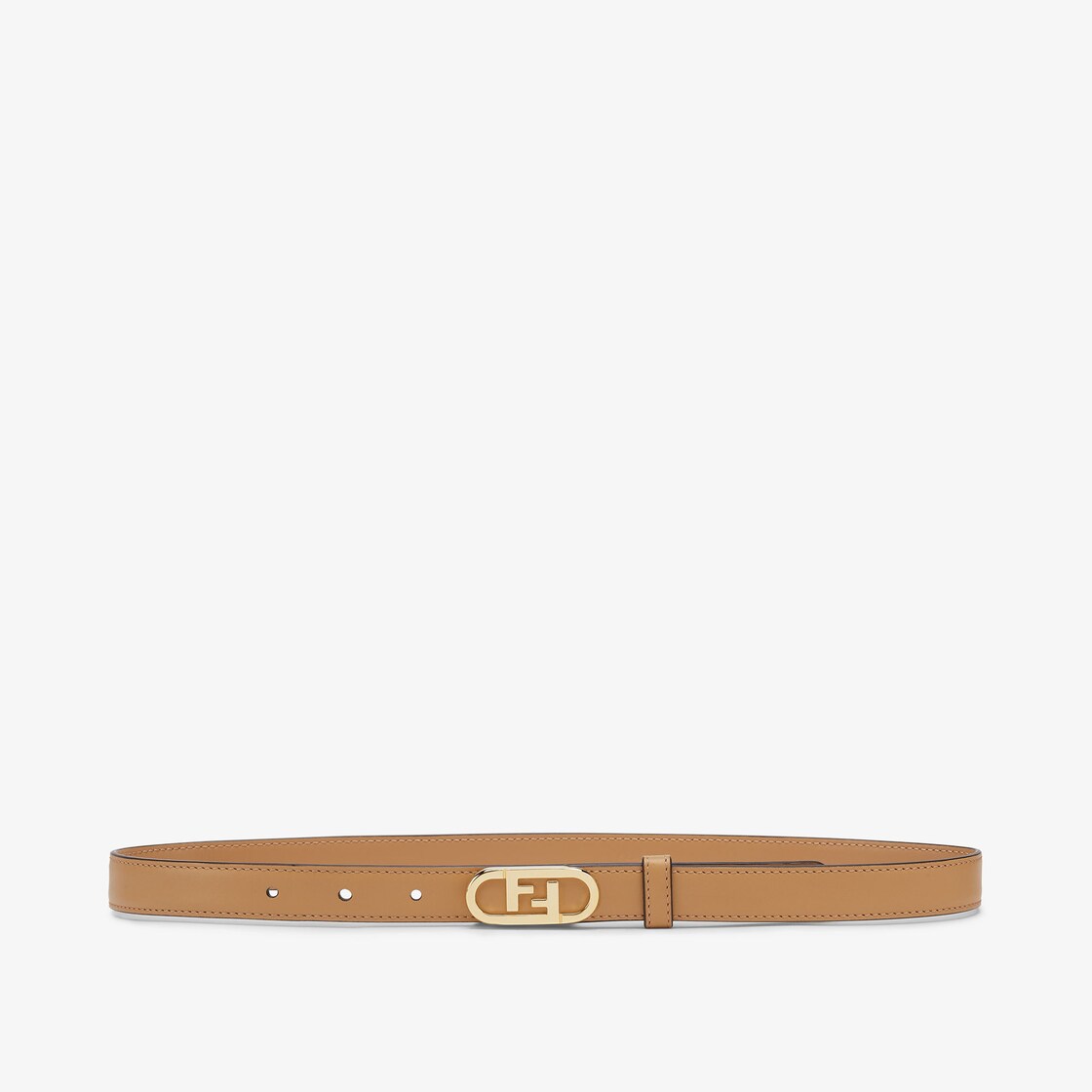 Fendi O Lock Belt Leather Beige Fendi