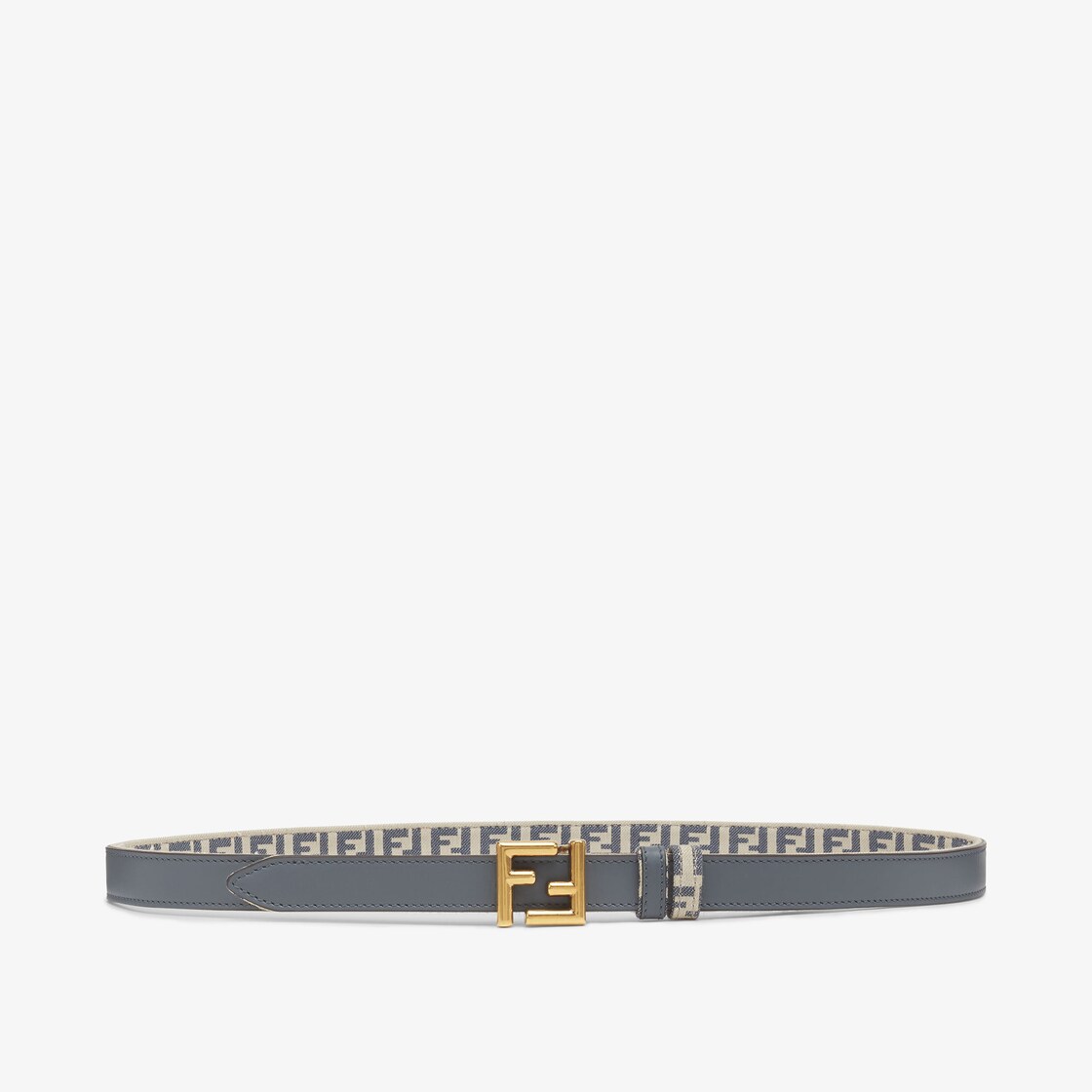 FF Belt Blue leather reversible belt Fendi