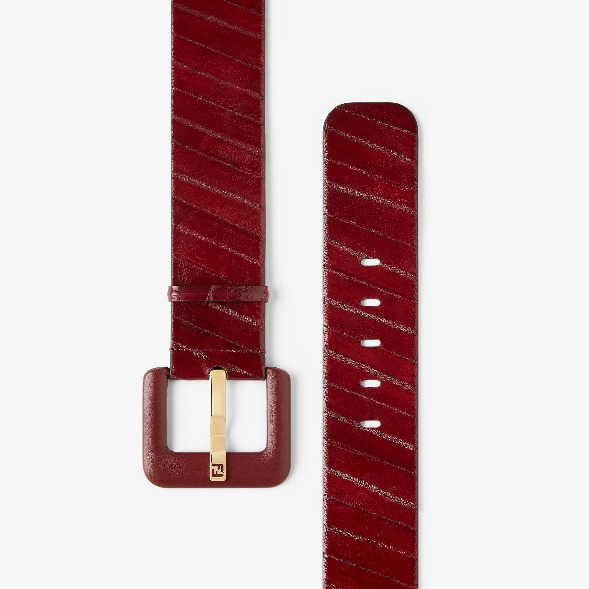 Genuine red lather FENDI belt made in Italy Fendi Belt Size 85 cm in Red main image 3