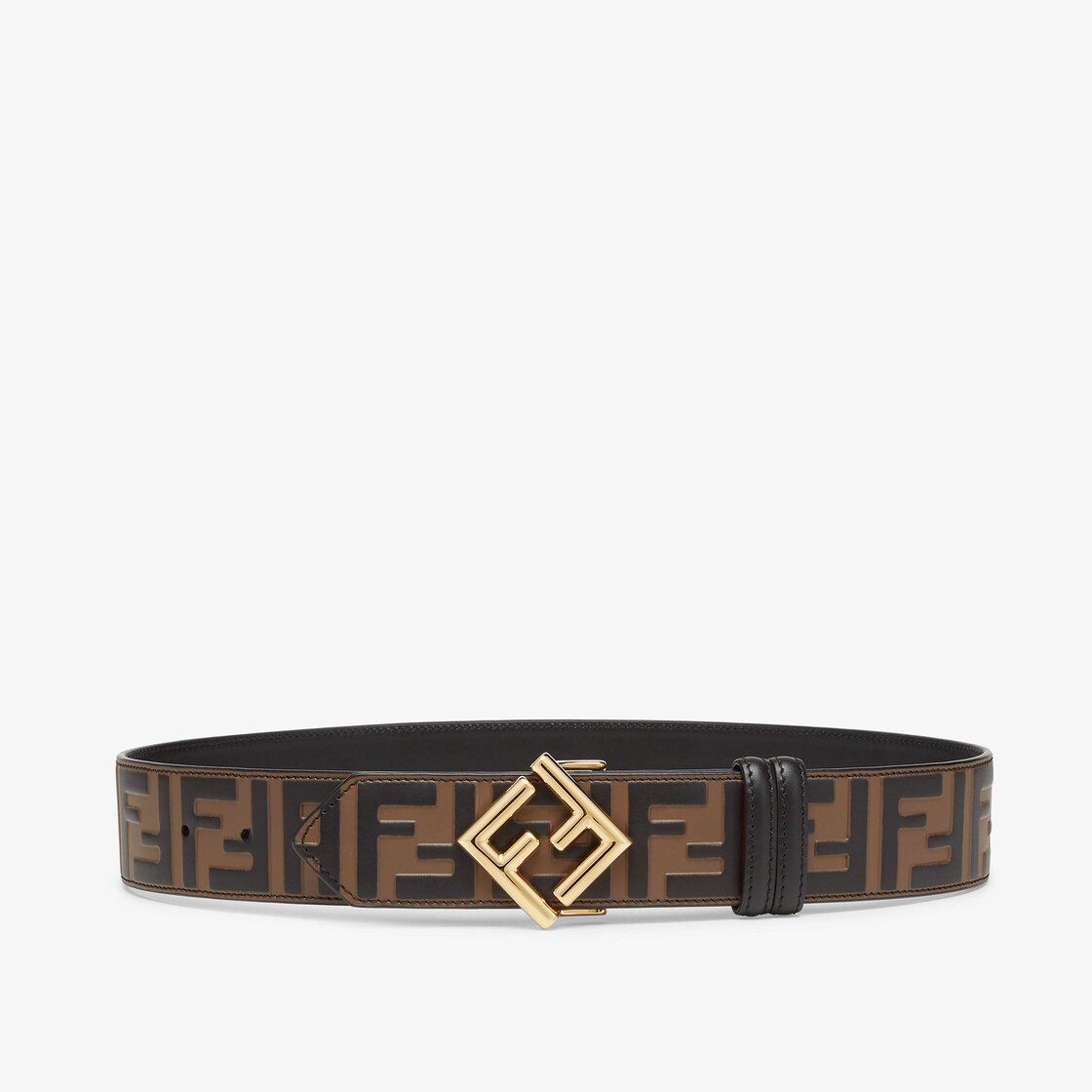 FF Diamonds BeltBrown leather reversible belt