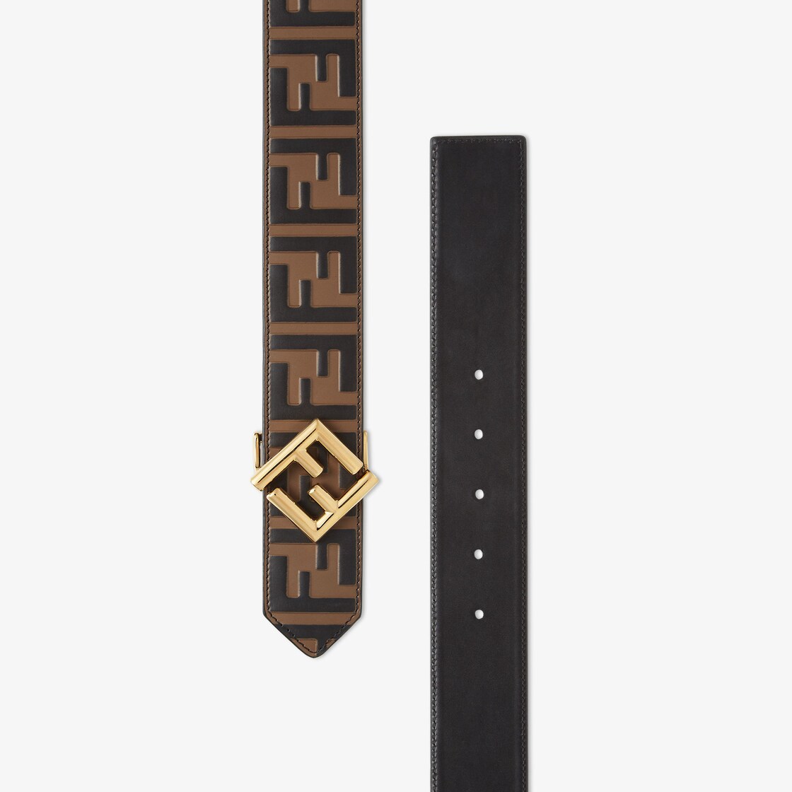 FF Diamonds BeltBrown leather reversible belt