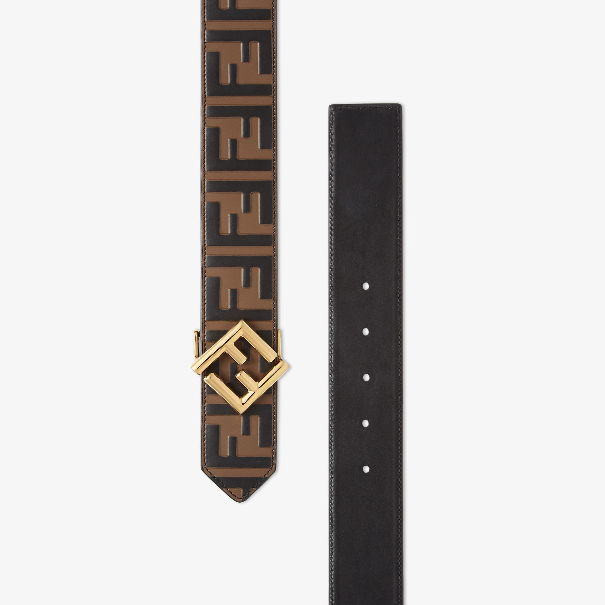 FF Diamonds Belt Leather Brown | Fendi