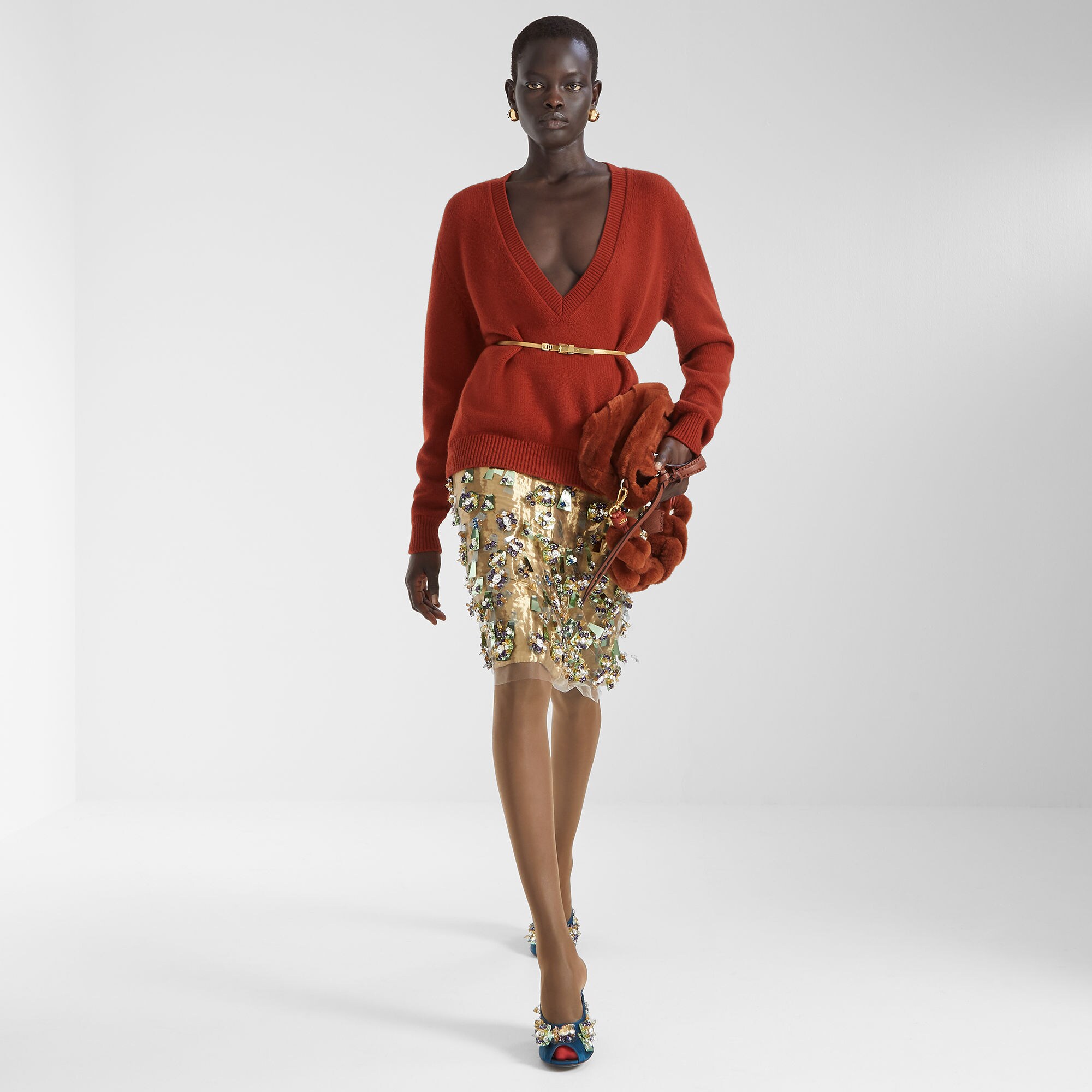 FF Belt Gold finish Gold | Fendi