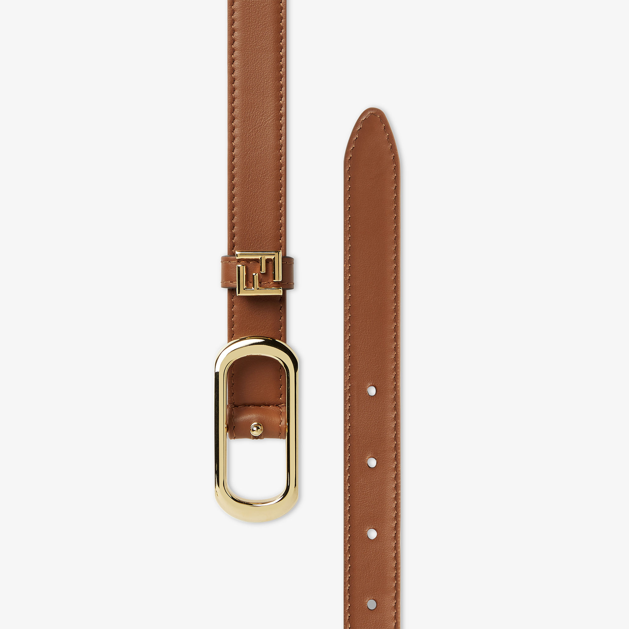 Fendi Thin belt with oval buckle and FF logo on the loop | Thumbnail 2