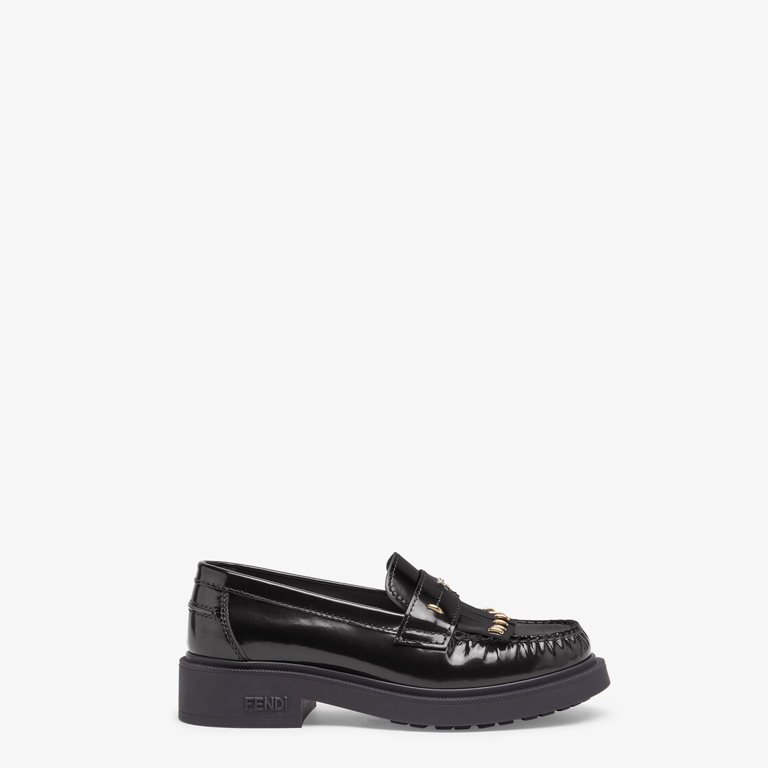 Fendi Filo Black leather loafers Fendi