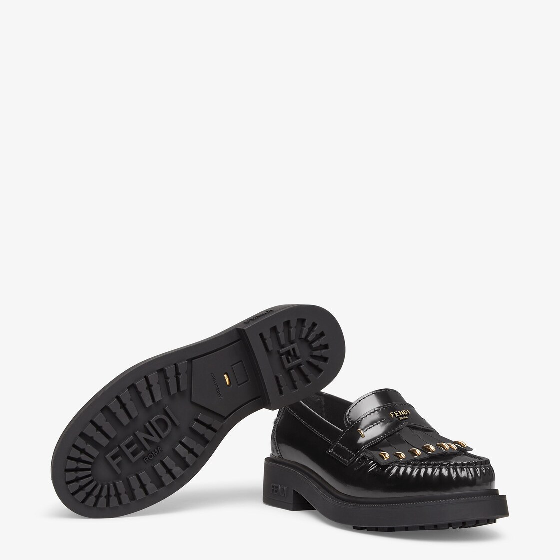 Fendi Filo Black leather loafers Black - Image 5/6