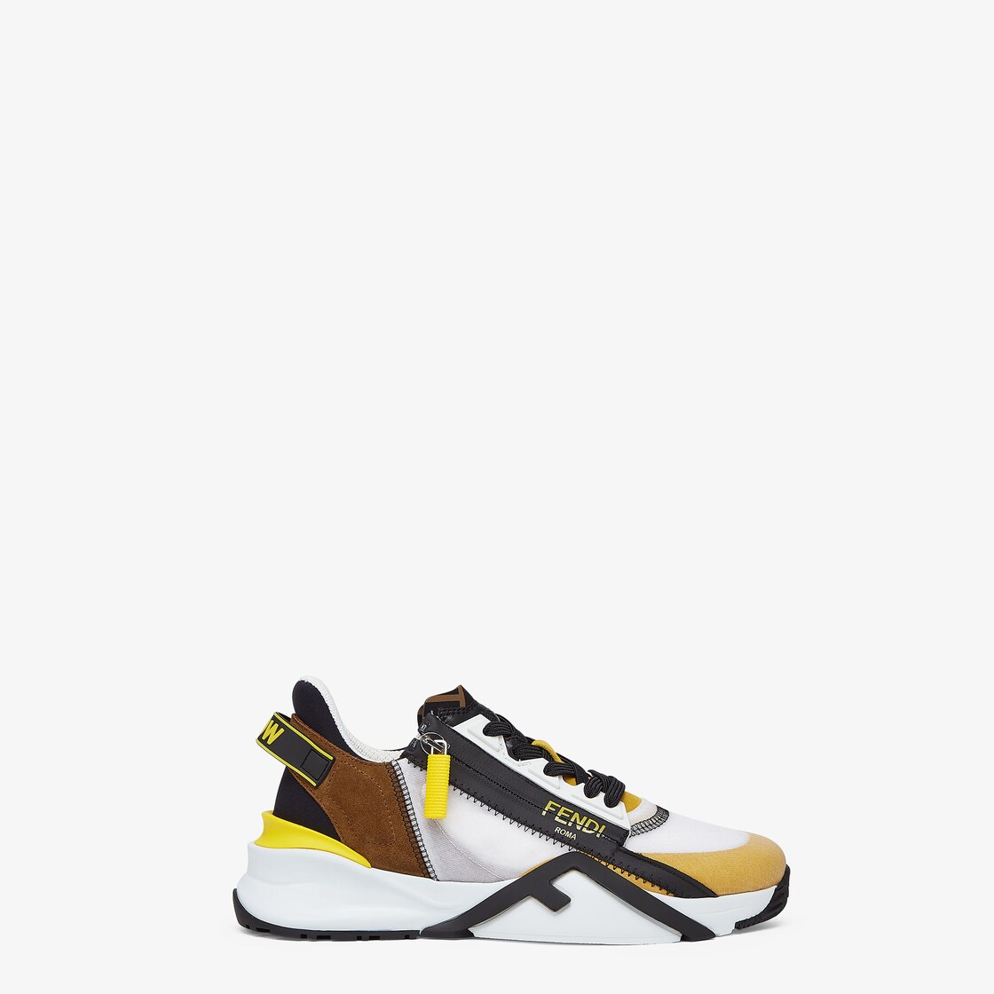 Fendi Flow - Yellow nylon and suede low-tops | Fendi