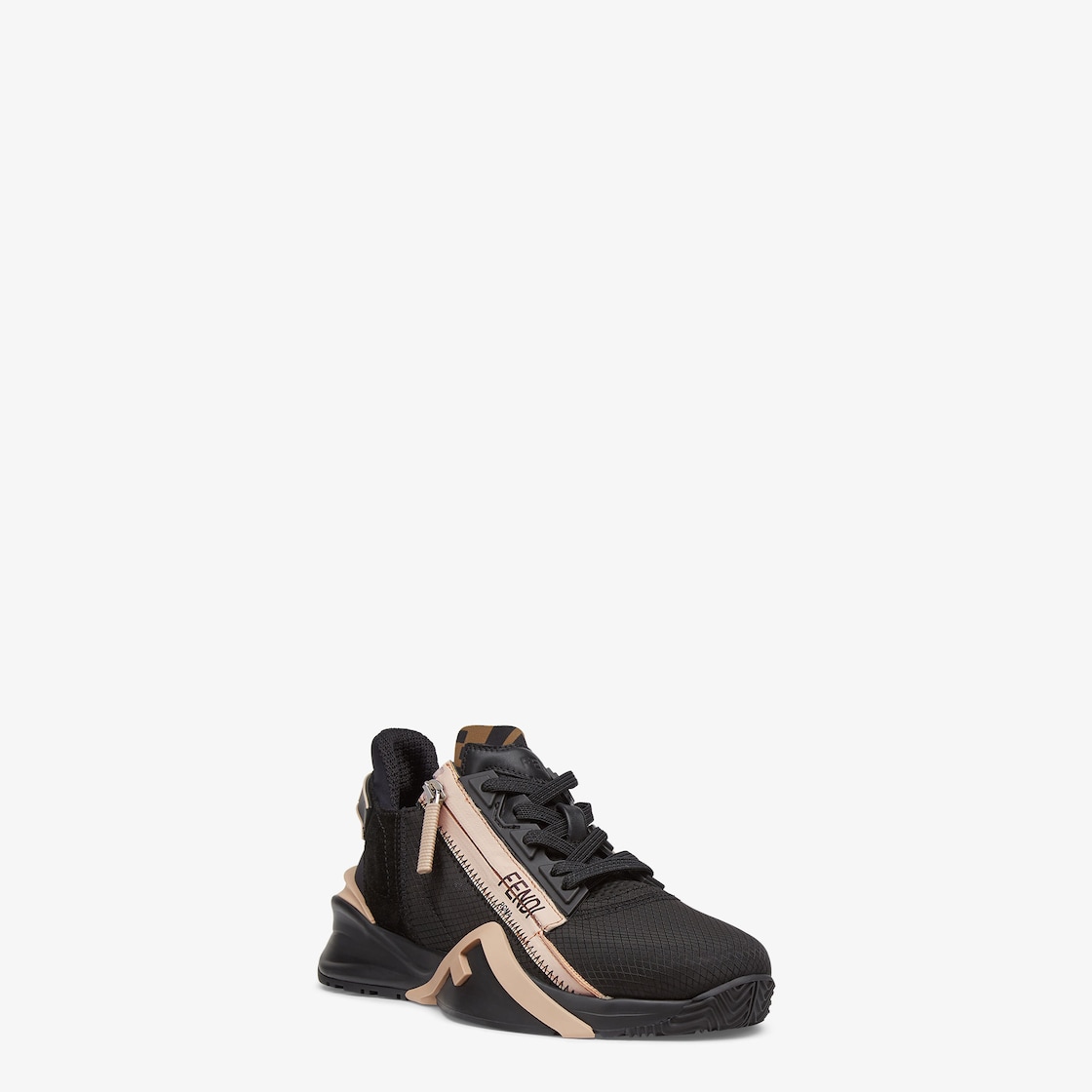 Fendi Flow Black nylon and suede low-tops Black - Image 2/6