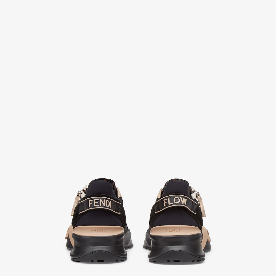 Fendi Flow - Black nylon and suede low-tops