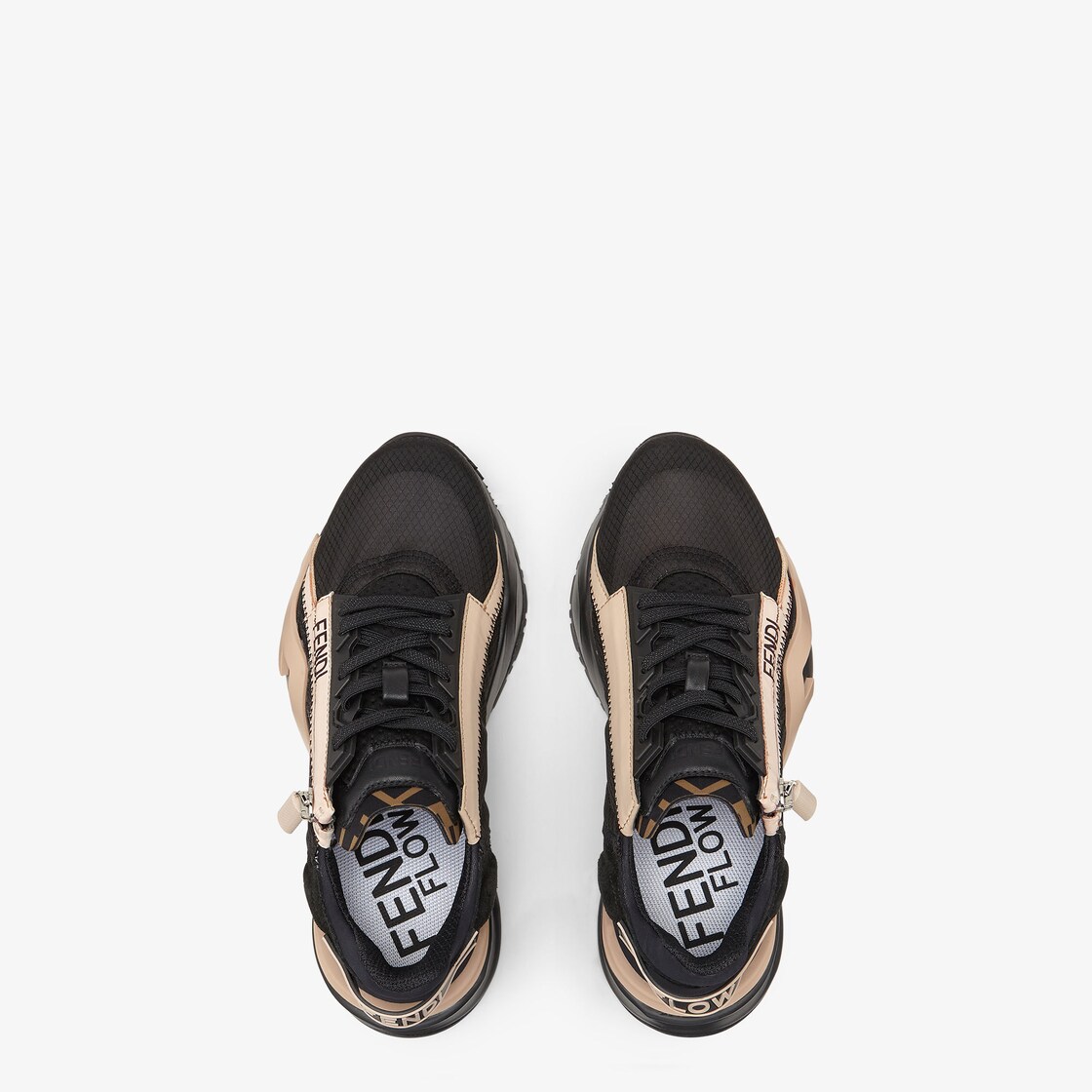 Fendi Flow Black nylon and suede low-tops Black - Image 4/6