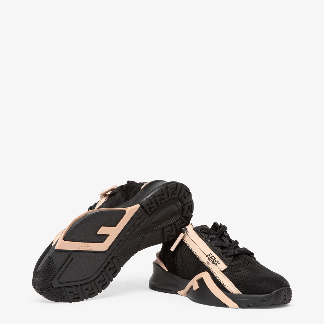 Fendi Flow Black nylon and suede low-tops Black - Image 5/6