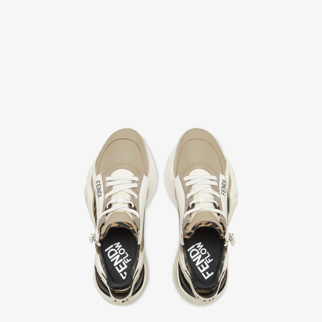 Fendi Flow - Beige leather low-tops | Fendi