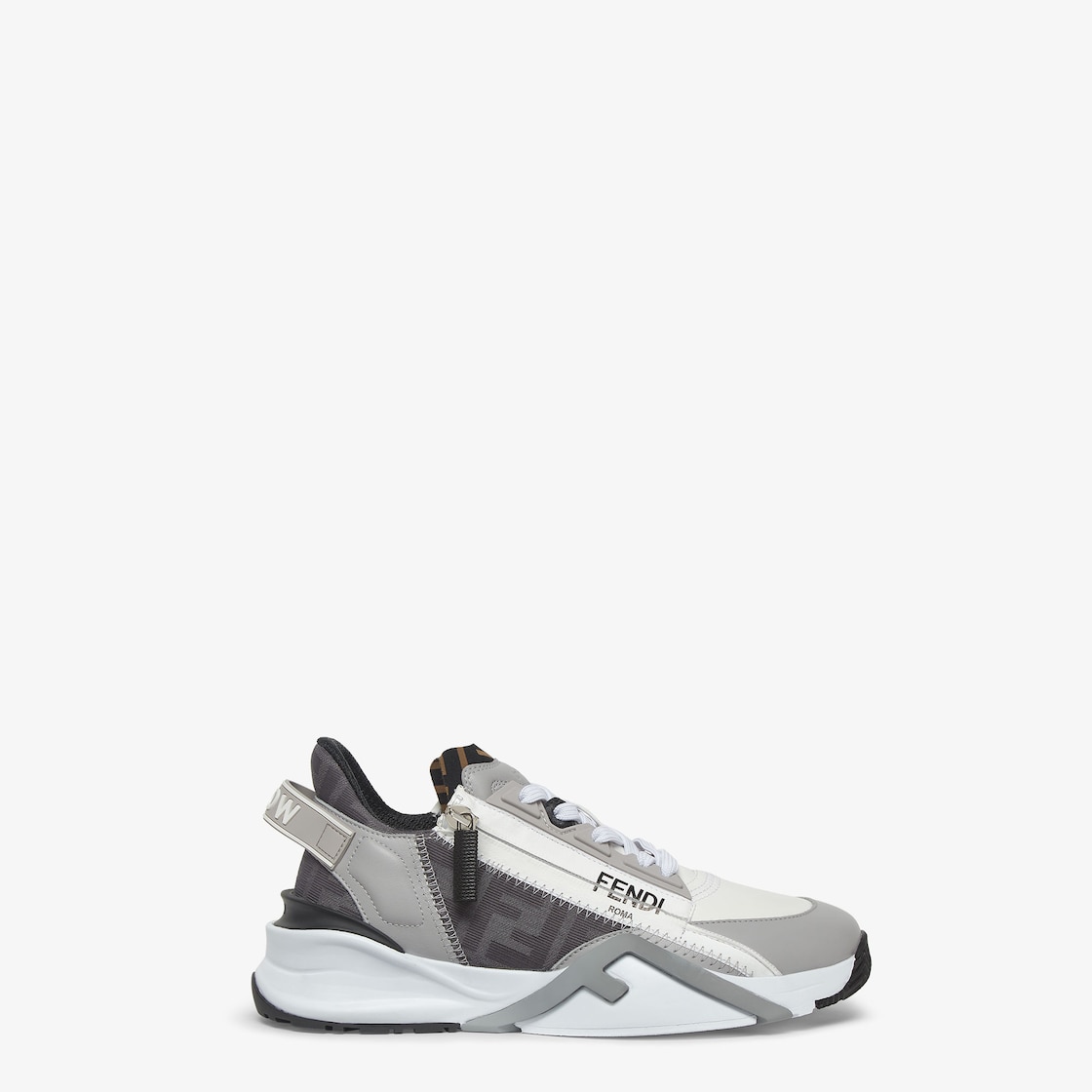 Fendi Flow Grey leather low-tops Grey - Image 1/5